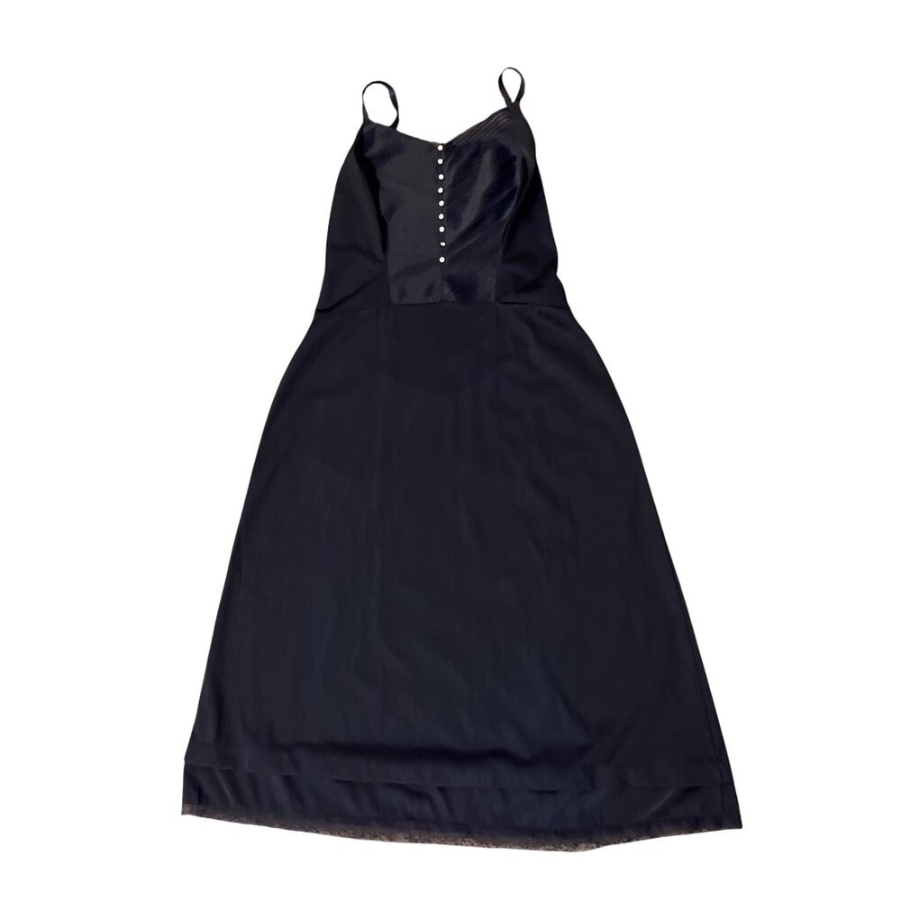 Vintage Style Dark Blue Full Slip – Button Detail – Women’s S? Used - Picture 3 of 13